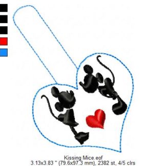 Kissing Mice Key Fob