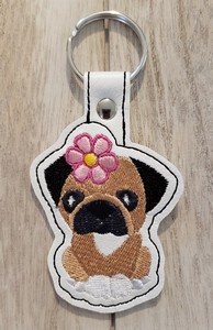 Daisy Pug Key Fob