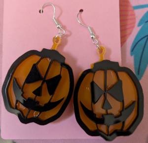 1.75 Acrylic Pumpkin Earrings